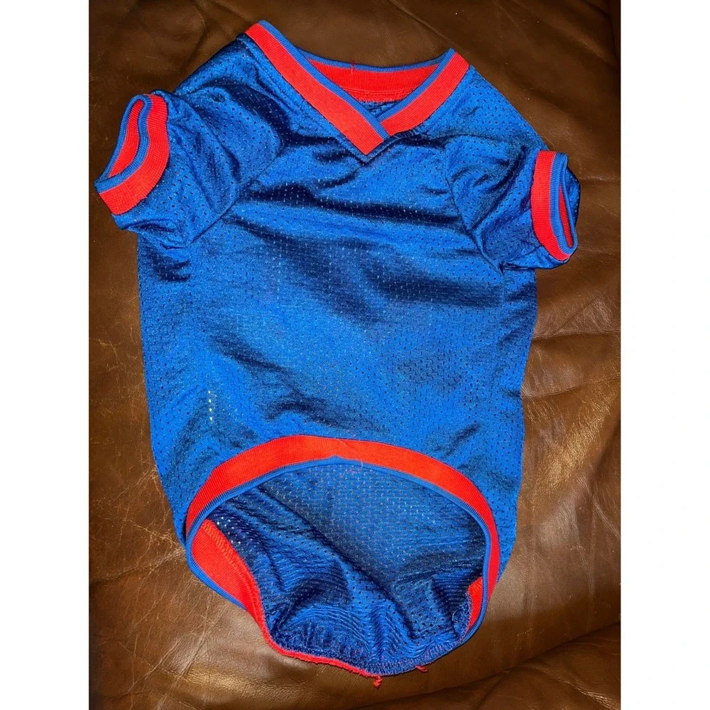 Kansas KU Jayhawks Pet Dog Jersey Shirt Blue Red Large Basketball NCAA